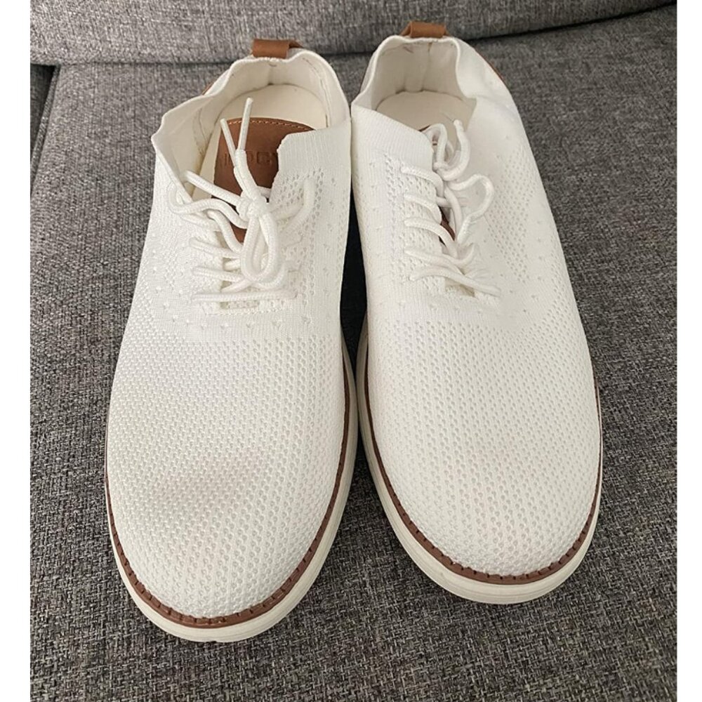 🆕VILOCY Men's White Casual Dress Oxfords Business Mesh Breathable Sneakers - Picture 1 of 13